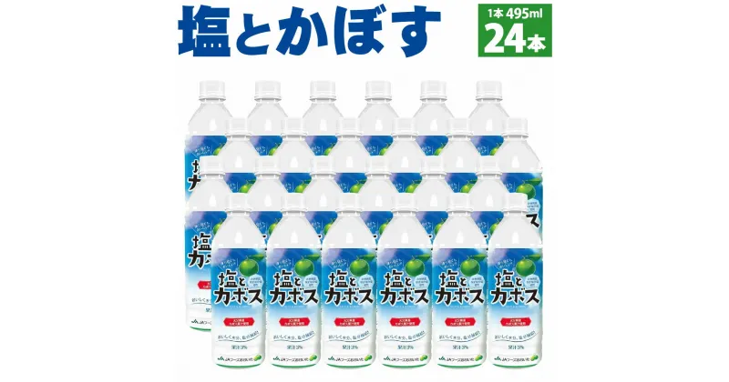 【ふるさと納税】塩とカボス 495ml×24本 大分県産かぼす果汁使用 かぼす カボス 果汁 ジュース スポーツドリンク 飲料 九州産 国産 送料無料