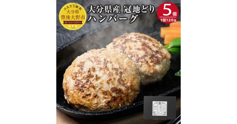 【ふるさと納税】冠地どりハンバーグ 120g×5個 5食 合計600g 大分県産 九州産 国産 冠地どり 地鶏 地どり 鶏肉 お肉 おうちごはん おかず 惣菜 個包装 冷凍 送料無料