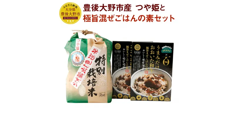 【ふるさと納税】豊後大野市産 つや姫と極旨混ぜごはんの素 セット つや姫 ジオ蔵出し色選米 特別栽培米 精米 2kg 混ぜごはんの素 180g×2個 おおいた和牛 ごはん おにぎり 弁当 詰め合わせ 国産 九州 大分県 送料無料