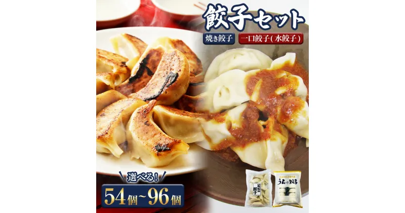 【ふるさと納税】うちの餃子 焼き餃子と一口餃子(水餃子) ＜選べる＞ 計54個 計84個 計96個 セット タレ付き ブランド豚 米の恵み 豚肉 焼餃子 水餃子 餃子 ぎょうざ 惣菜 国産 九州 大分 冷凍 送料無料