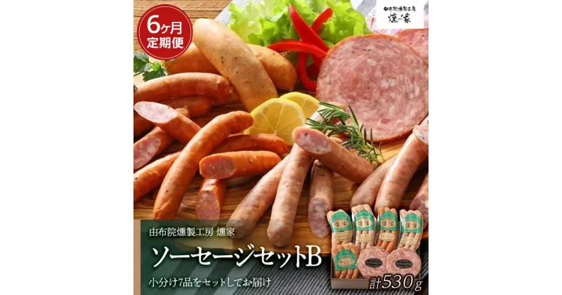 【ふるさと納税】【定期便 全6回】【由布院燻製工房 燻家】ソーセージセットB 計530g×6回＜小分け7品をセットしてお届け＞ | 小分け ポークウインナー 荒挽 あらびきウインナー 詰め合わせ グルメ おつまみ 朝食 返礼品 お取り寄せ 湯布院 由布院 ゆふいん